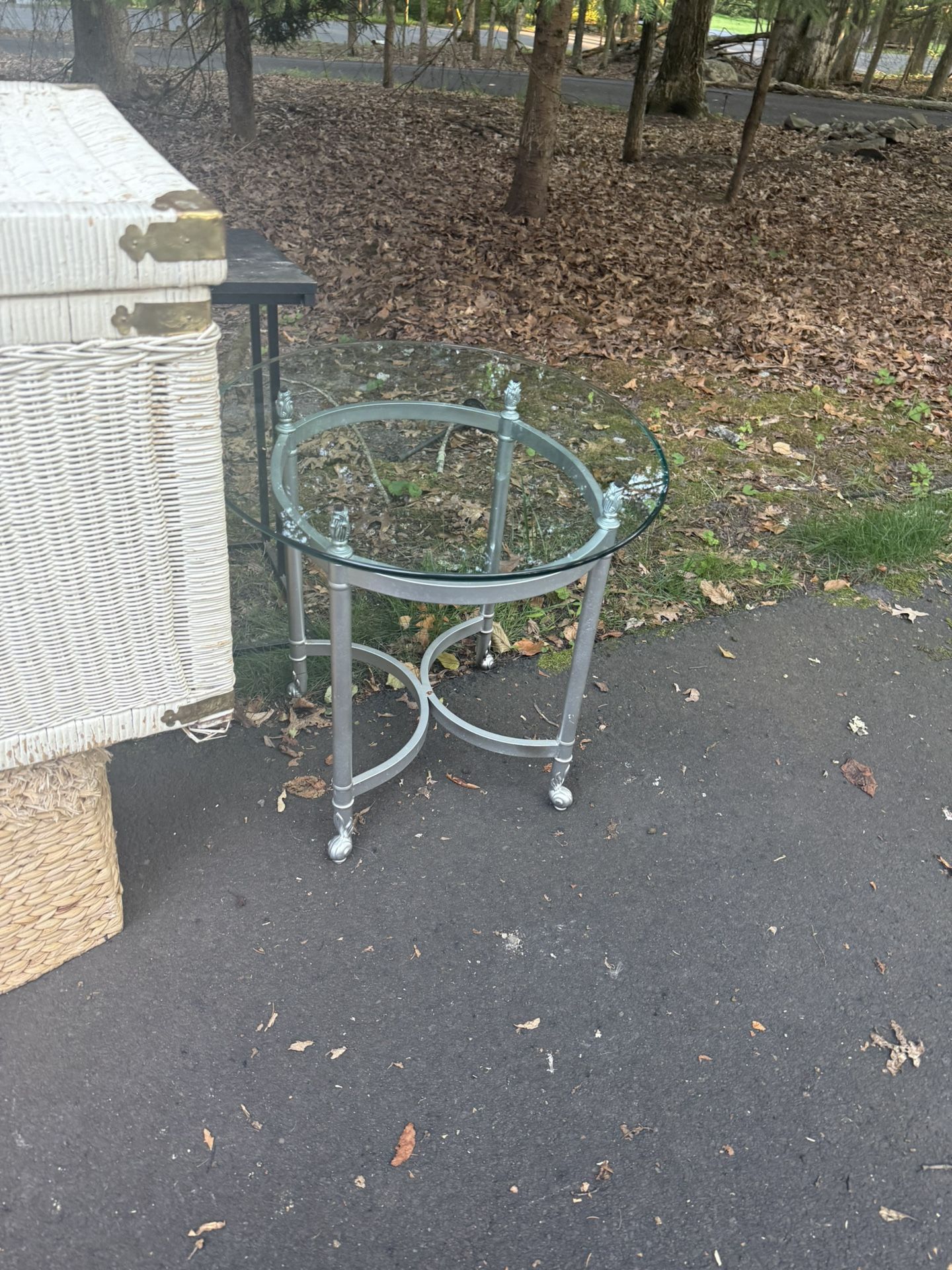 Glass & Silver Side Table