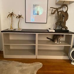 All Wood Console Stand Sturdy And Lightly Used