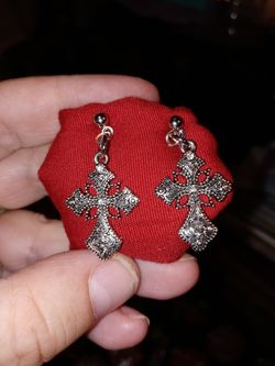 New made cross earrings