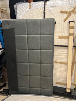Queen Gray Upholstered Tufted Headboard