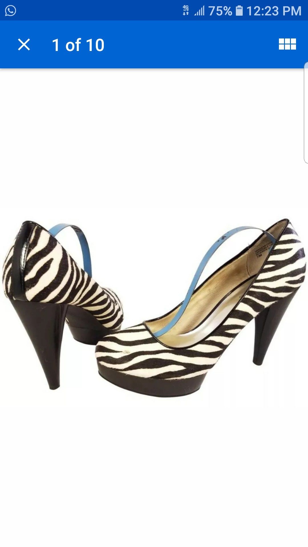 MICHAEL KORS PONY HAIR ZEBRA PLATFORM SHOES PUMPS SIZE 7M