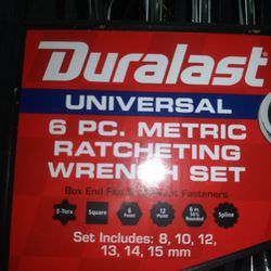  Duralast Universal 6 Piece Metric Ratchet wrench  Set