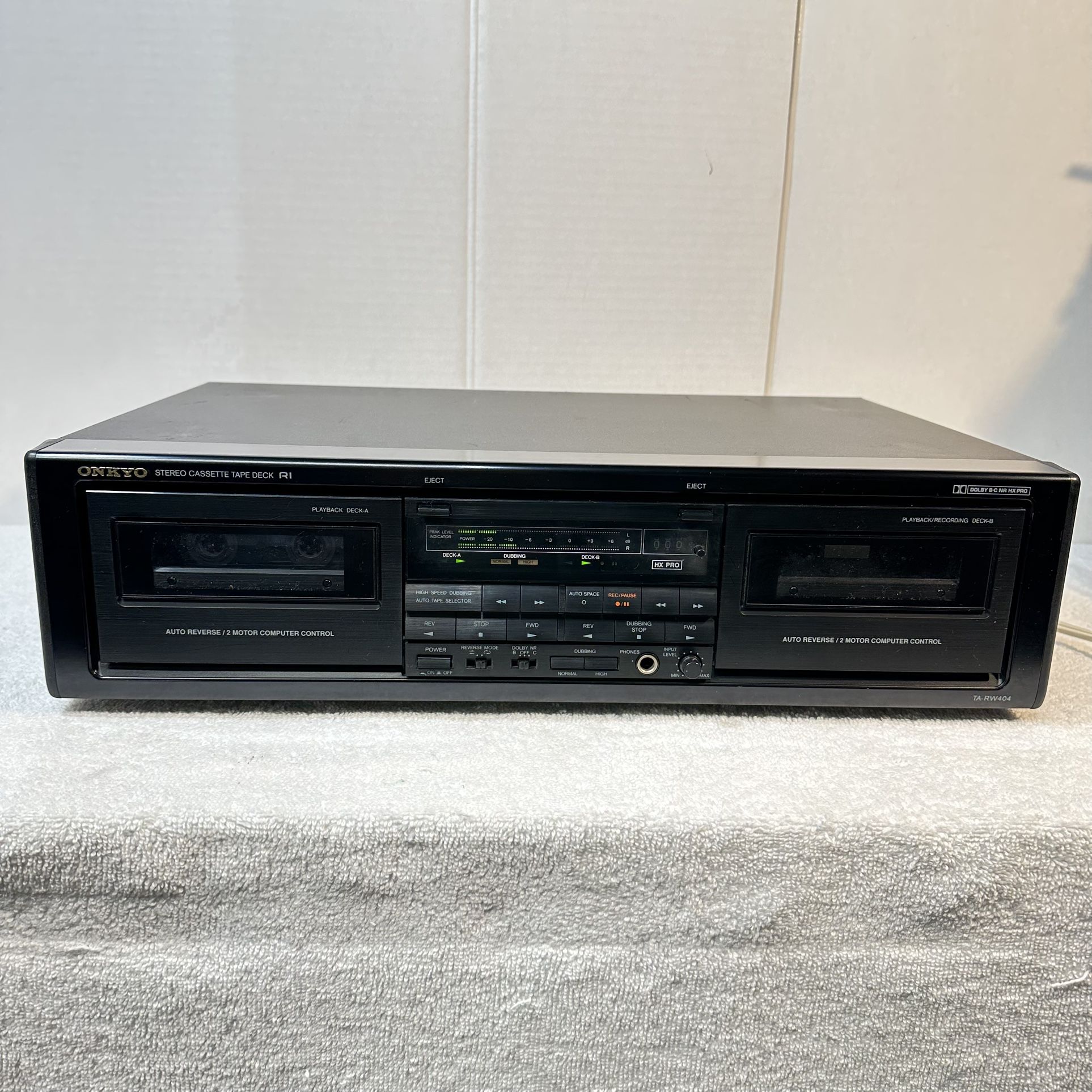 Onkyo Stereo Cassette Tape Deck-TESTED and Cleaned-Auto Reverse-High Speed Dubbing-Works Well-Demonstration Available