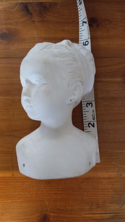 Bisque Porcelain Girl Bust – Ready to Paint / Art Craft Decor
