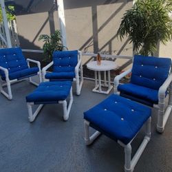 PVC Patio Set Furniture- 6 Piece 