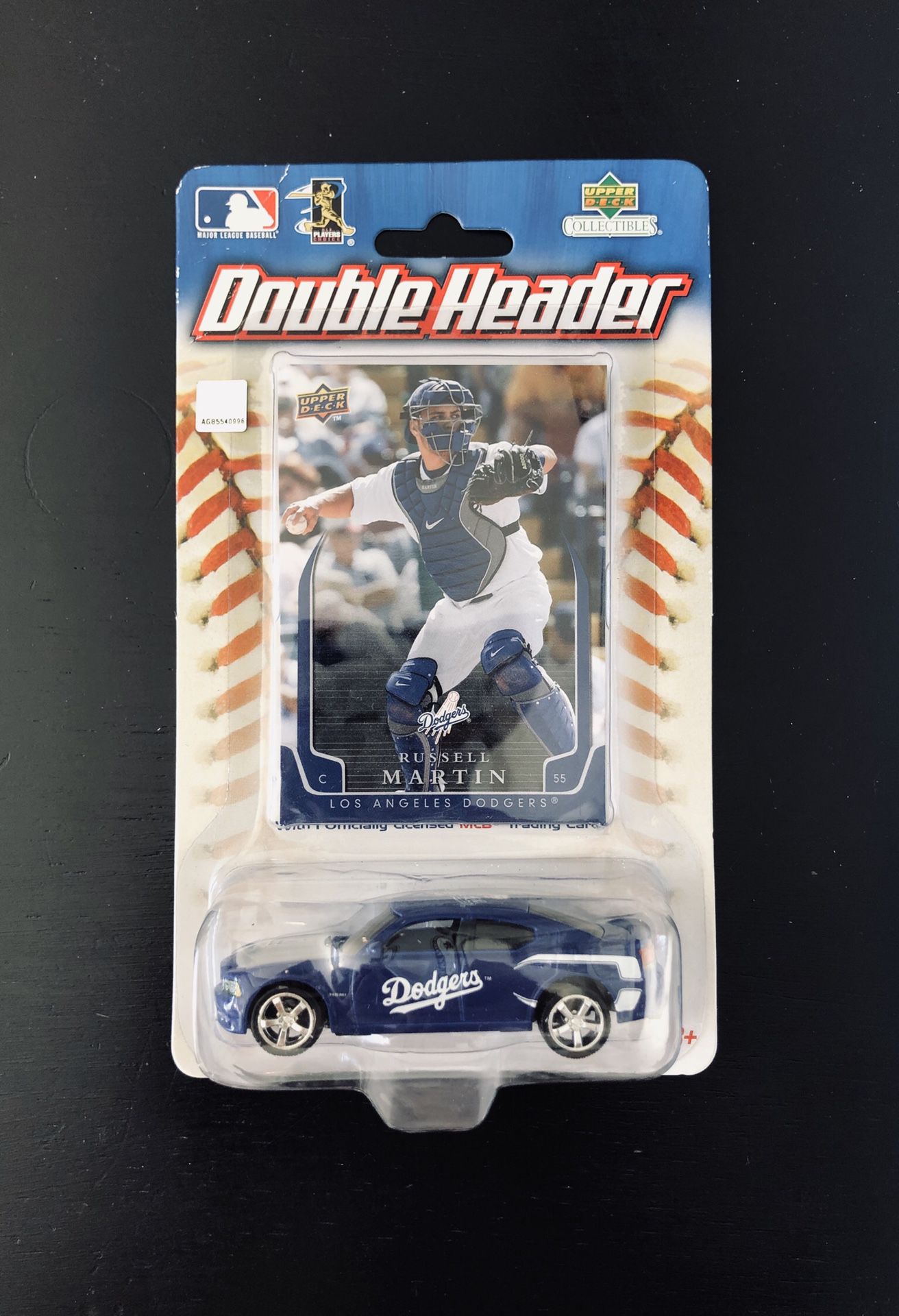 Russell Martin LA Los Angeles Dodgers MLB Baseball UpperDeck Double Header Collectible Die Cast Toy Car with Trading Card - BRAND NEW!!