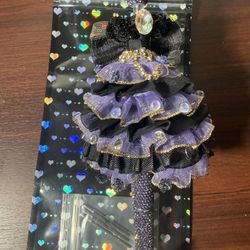 Beautiful Purple And Black Dress Beaded Pen 