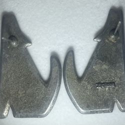 VTG 1988 JJ Jonette Jewelry Southwestern Howling Coyote Wolf Pewter Earrings
