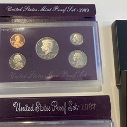 US Proof Set Coins Collection Kennedy Half Dollar 1982 Or 1987 Or 1989