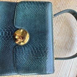 Papagallo Blue  Alligator Pattern Purse