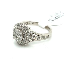 14k White Gold Diamond Cluster Ring 1ctw 4.1grams Size 7 145448 2