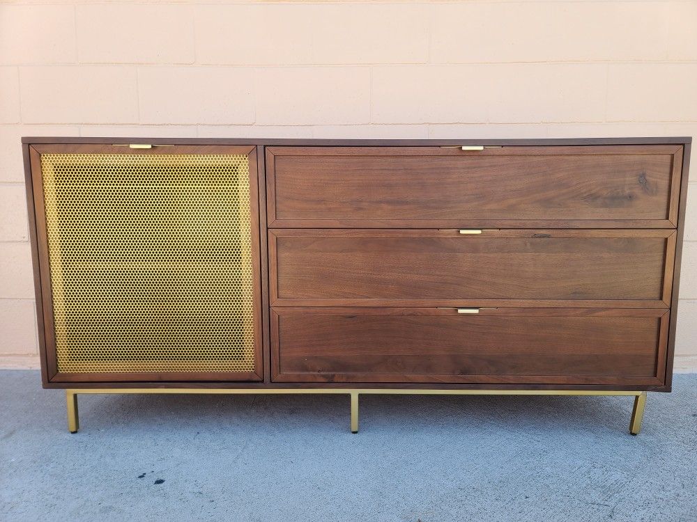 Joybird Mid-century Modern Wood Console Media Entryway Buffet Sofa Sideboard Table