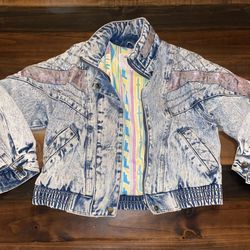 Current Seen 80's Biker Denim Jacket