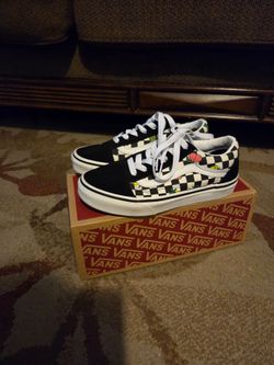 Kids' Old Skool Fruit Checkerboard Black Vans Size 2.5 Unisex