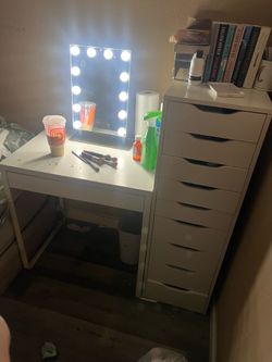 Desk and tall dresser