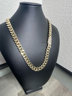 Gold-filled Cuban Chain with Pave Clasp