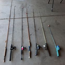 Fishing Rods (7) and Reels (5)