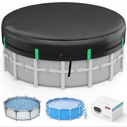 LXKCKJ 18 Ft Round Pool Cover- Black