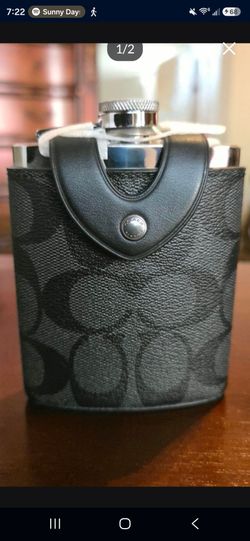 COACH leather flask
