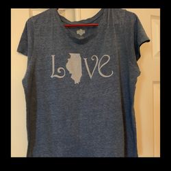 WOMENS MEDIUM ILLINOIS TOP SHIRT LOVE