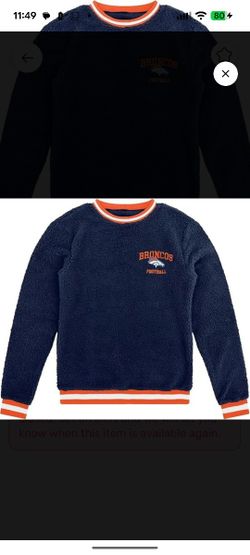 FOCO NFL Mens Sherpa Crew Neck Sweater Denver Broncos 