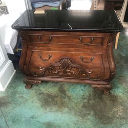 3 Drawer Bombay Chest With Marble Top