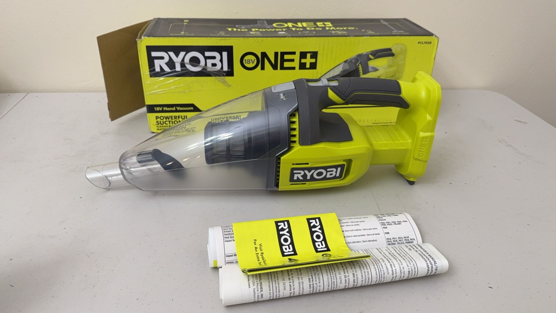 Ryobi - Handheld Vacuum Cleaner 18V - 29 AW - 1000 L/min - 0.85 m3/min - Collector 600 ml - RHV18-0