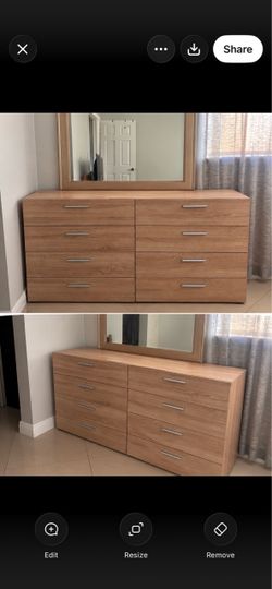Matching Bedroom Dresser Set – 8-Drawer Dresser, Mirror & 4-Drawer Chest - MOVING SALE