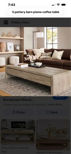 Pottery barn coffee table