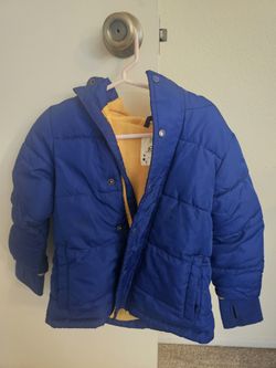 Kid Connection Boys Puffer Coat Royal Blue Full Zip Pockets Hood