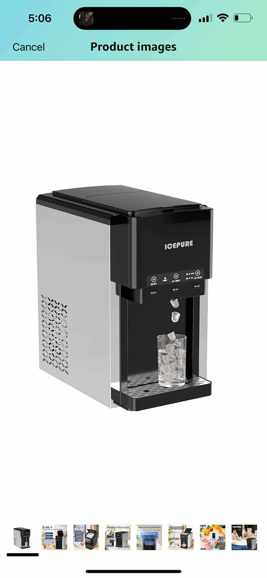 Pick Up: 3-in-1 Water Cooler with Ice Maker, Countertop Bullet and Crushed/Shaved Ice Machine with Cold and Room Temperature Water Dispenser, 42 lbs/D