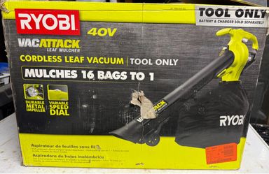 Ryobi 40V VacAttack Cordless Leaf Vacuum Tool Only