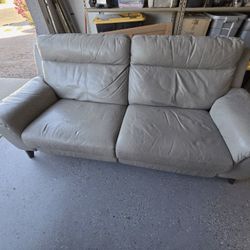 Leather Power Recliner Couch