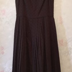 ISAAK MIZRAHI Women’s Pleated Dress, Sleeveless, Brown,Sz 4, Preowned