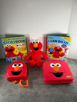 Sesame Street Elmo Bundle – Books, Plush, Bag & Case