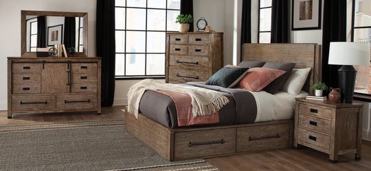 Solid Wood Bed with 2 storage drawers! Brand New! Lowest Prices!