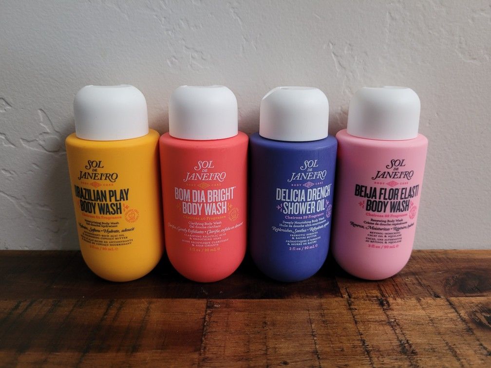 Set Of 4 Sol De Janeiro Body Wash Travel Size