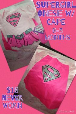 Super girl onesie with detachable cape