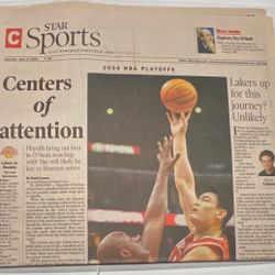 SHAQ  VS  MING   PLAYOFFS  NEWSPAPER 