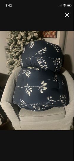 Navy Floral Japanese floor mat
