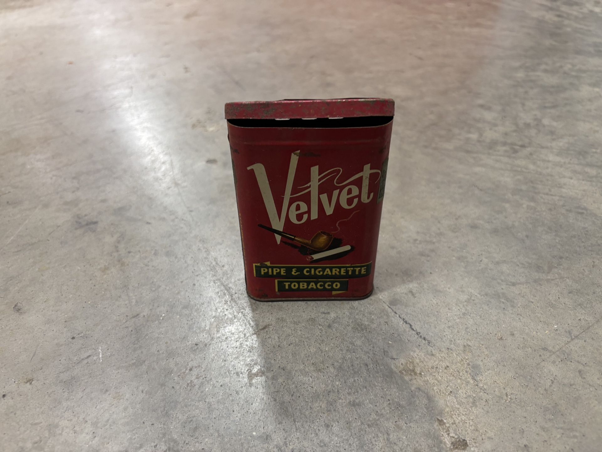 Vintage Velvet Tobacco Can