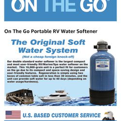 ON-THE-GO Water Softener OTG4-DBLSOFT-Portable 16,000 Grain RV Water Softener (NOT made in China, assembled by U.S. Workers in Indiana)