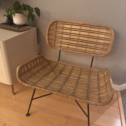 Bloomingville Black Rattan & Wrought Iron Accent Chair