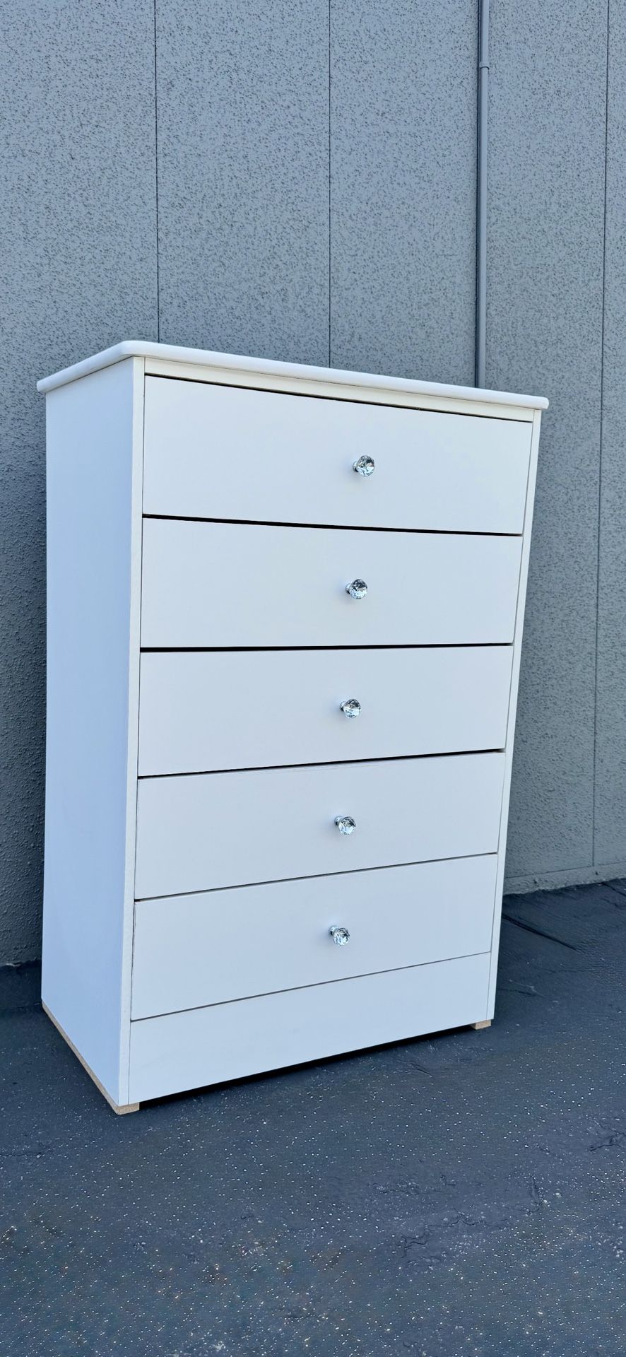 White Chest With Diamond Knobs