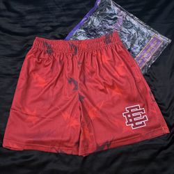 Eric Emanuel X BAPE Basic Short Mens Large Miami ‘Red’ Basketball Short