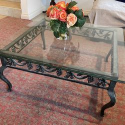 Glass/Iron Coffee Table.
