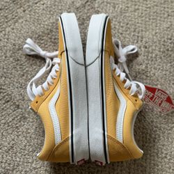 Unisex Golden Yellow Vans Shoes, Size 6