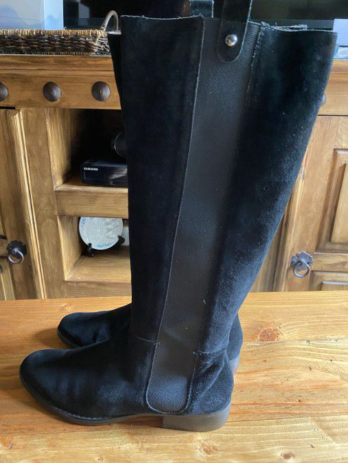 Black Suede Corso Como Knee High Boots 8.5 Size 