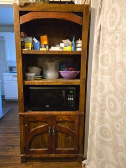 Cabinet tv stand microwave storage