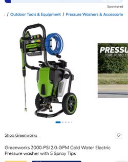 Pressure Washer with 5 Spray Tips